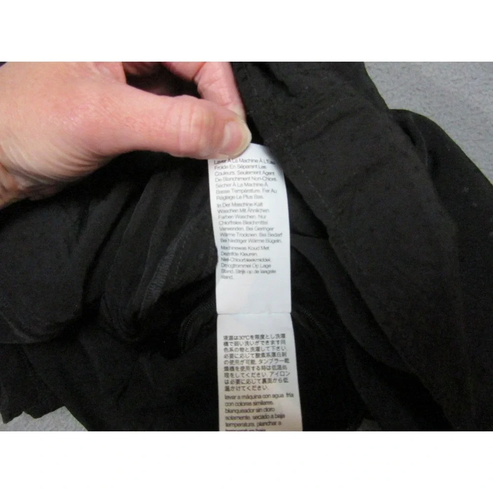 Madewell Top Womens 6 Black Rouched Jacquard Romantic V Neck Soft Viscose